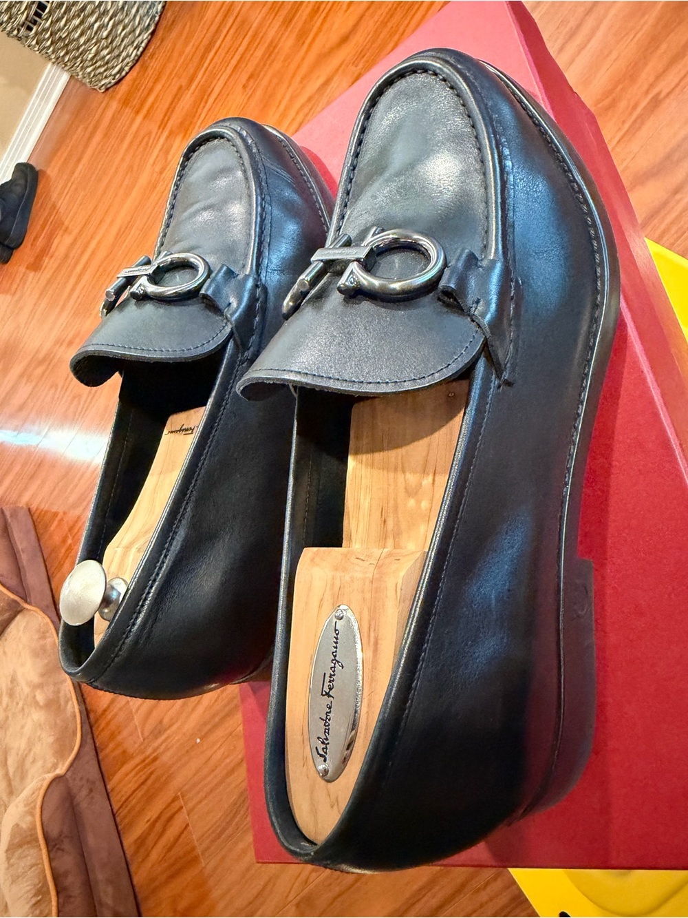 Salvatore Ferragamo Black Leather Horsebit Loafers